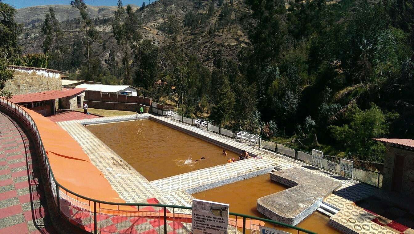 Monterrey Hot Springs in Huaraz, Peru, surrounded by Andean mountains – relaxing outdoor activity to enjoy in Huaraz.